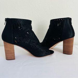 Restricted Women’s Open Toe Bootie Ankle Boot Black